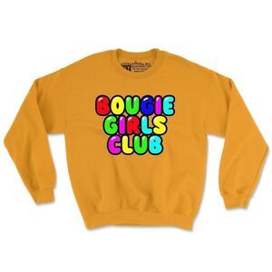 Gifted Apparel NYC Bougie Girls Club Bubble Design Sweatshirt Gold S NWT